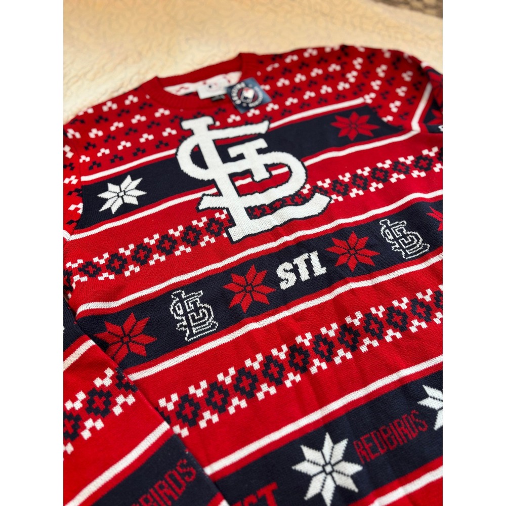Mens St Louis Cardinals Ugly Christmas Sweater Pullover Size Medium MLB‎ - Picture 3 of 5